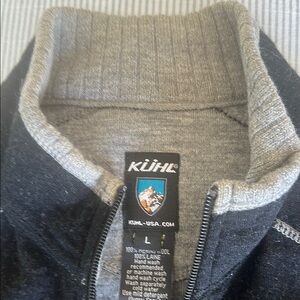 Kuhl Black and Gray Zip Up Sweater